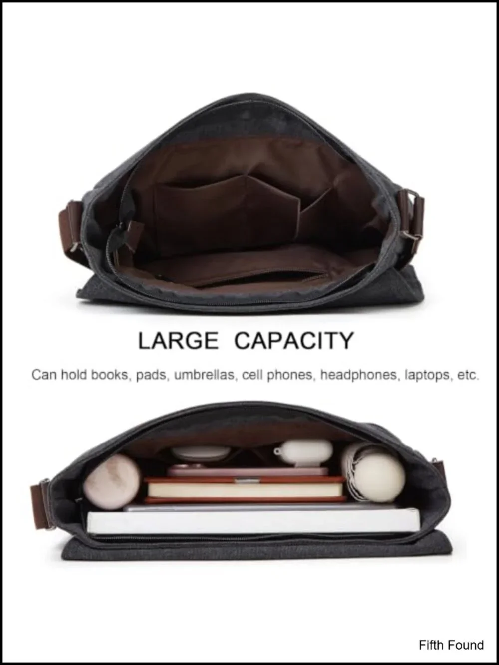 Canvas Satchel Messenger Bag Fits 13.3